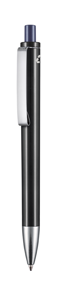 Kugelschreiber EXOS RECYCLED - schwarz recycled/nacht-blau