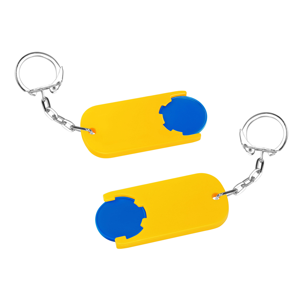 Chiphalter mit 1€-Chip "Alpha" - blau/gelb