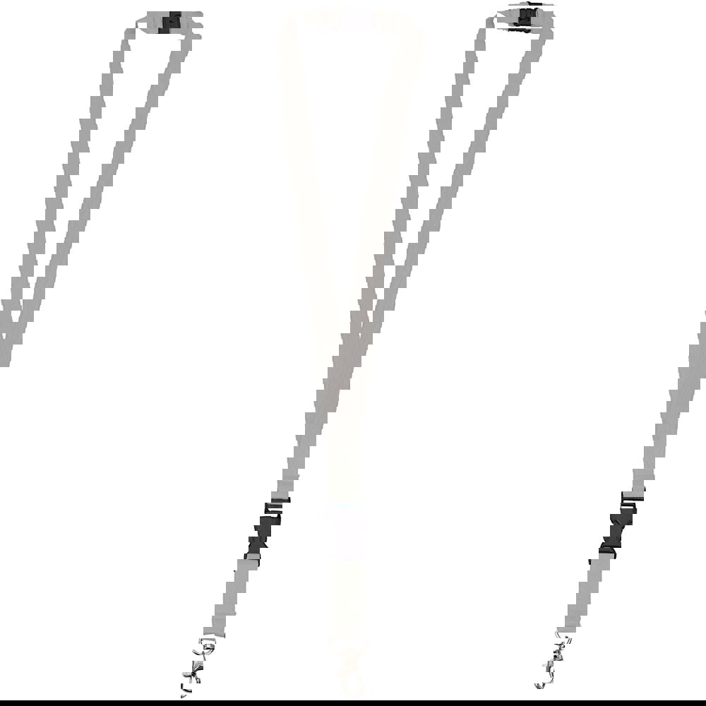 Polyester-Lanyard 20mm mit Schnalle und Haken - Cool Gray C