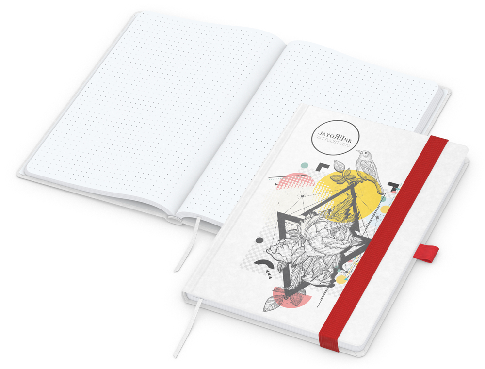 Notizbuch Match-Book Naturpapier-Hardcover individuell bedruckt - rot