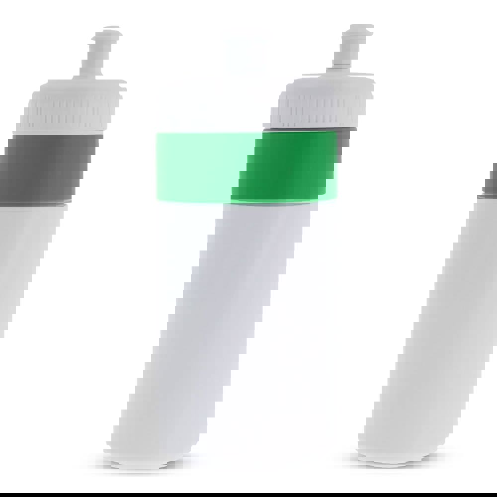 Sportflasche mit Rand 500ml - Weiss / Grün