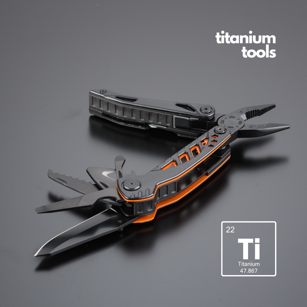 Optima stahl-multitool mit titanbeschichtung - orange