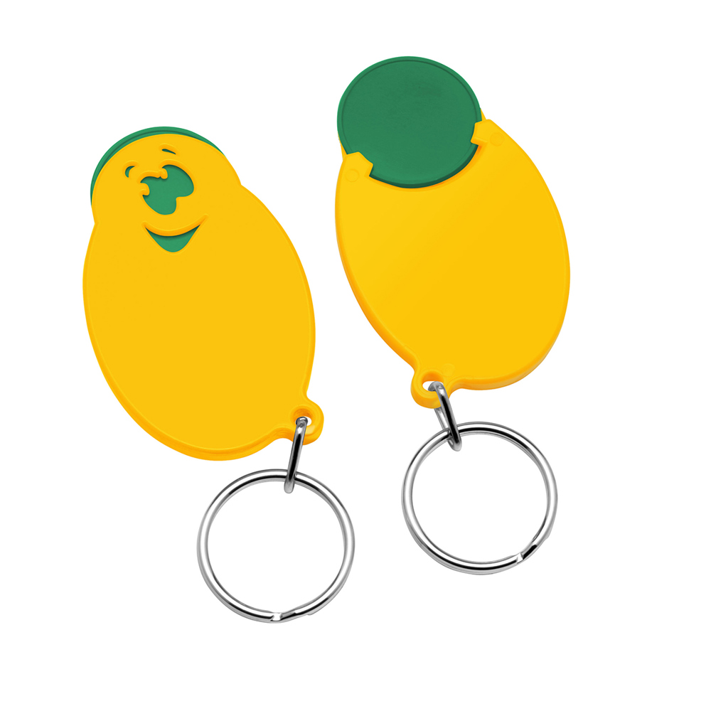 Chiphalter mit 1€-Chip "Gesicht" - grün/gelb
