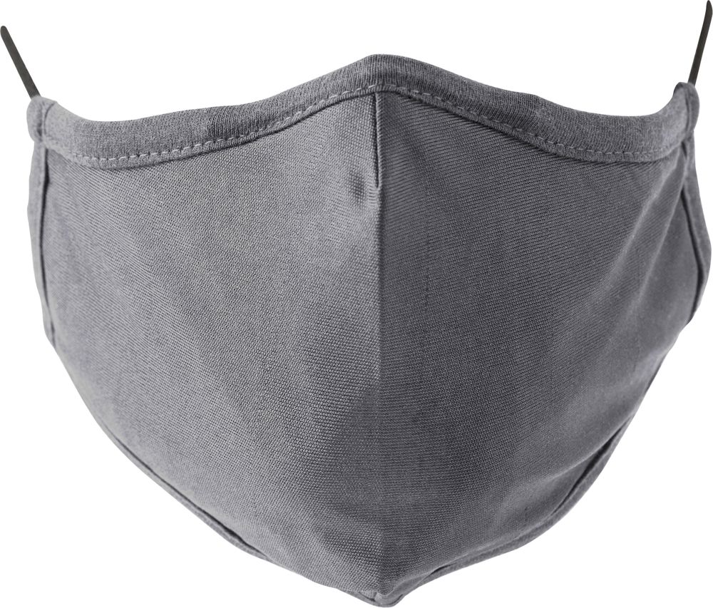 Wiederverwendbare Maske aus Baumwolle und Polyester Riyan - grau
