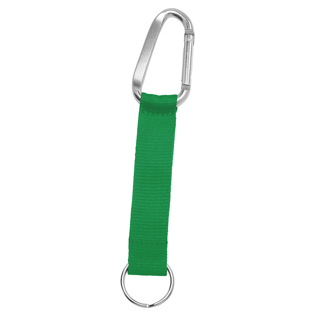 Kurz-Schlüsselband/Kurz-Lanyard "Duo" - Smaragdgrün (ca. Pantone 348C)/silber