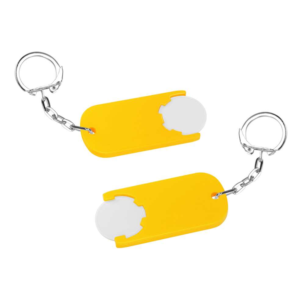 Chiphalter mit 1€-Chip "Alpha" - weiß/gelb