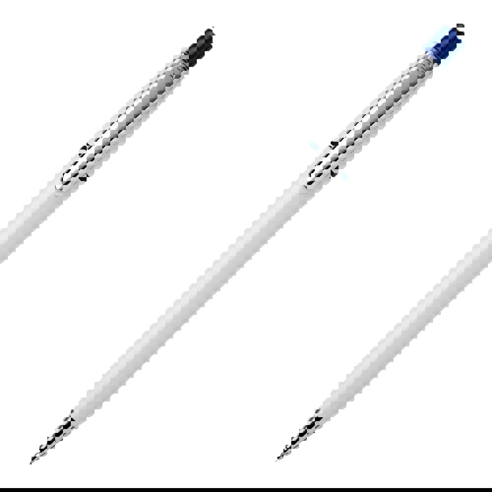 Kugelschreiber Semyr Chrome hardcolour - Weiss / Dunkelblau