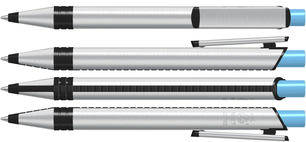 RECYCLED PET PEN ALUMA, hellblau