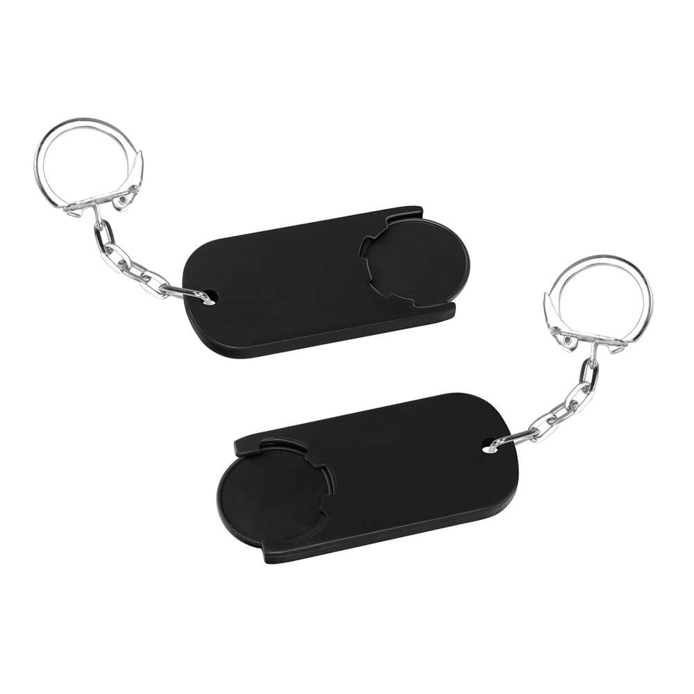 Chiphalter mit 1€-Chip "Alpha" - schwarz/schwarz