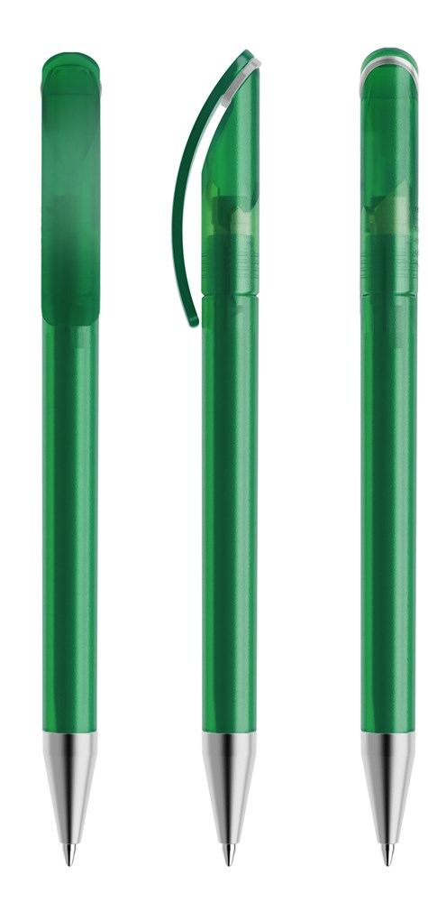 Prodir DS3TFS Frosted with Satin Metal Nose-Cone - Dunkelgrün gefrostet