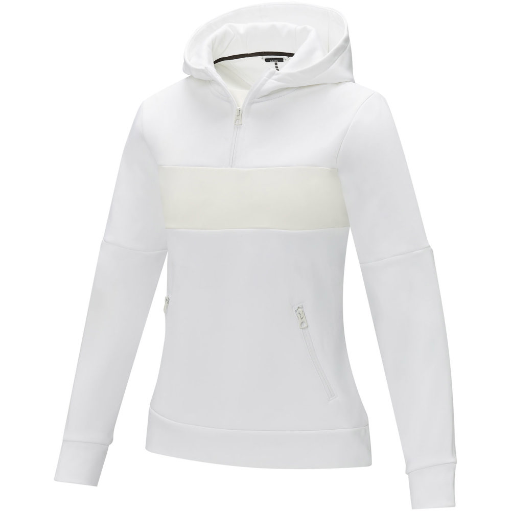 Sayan Kapuzenpullover mit halbem Reißverschluss für Damen - weiss
