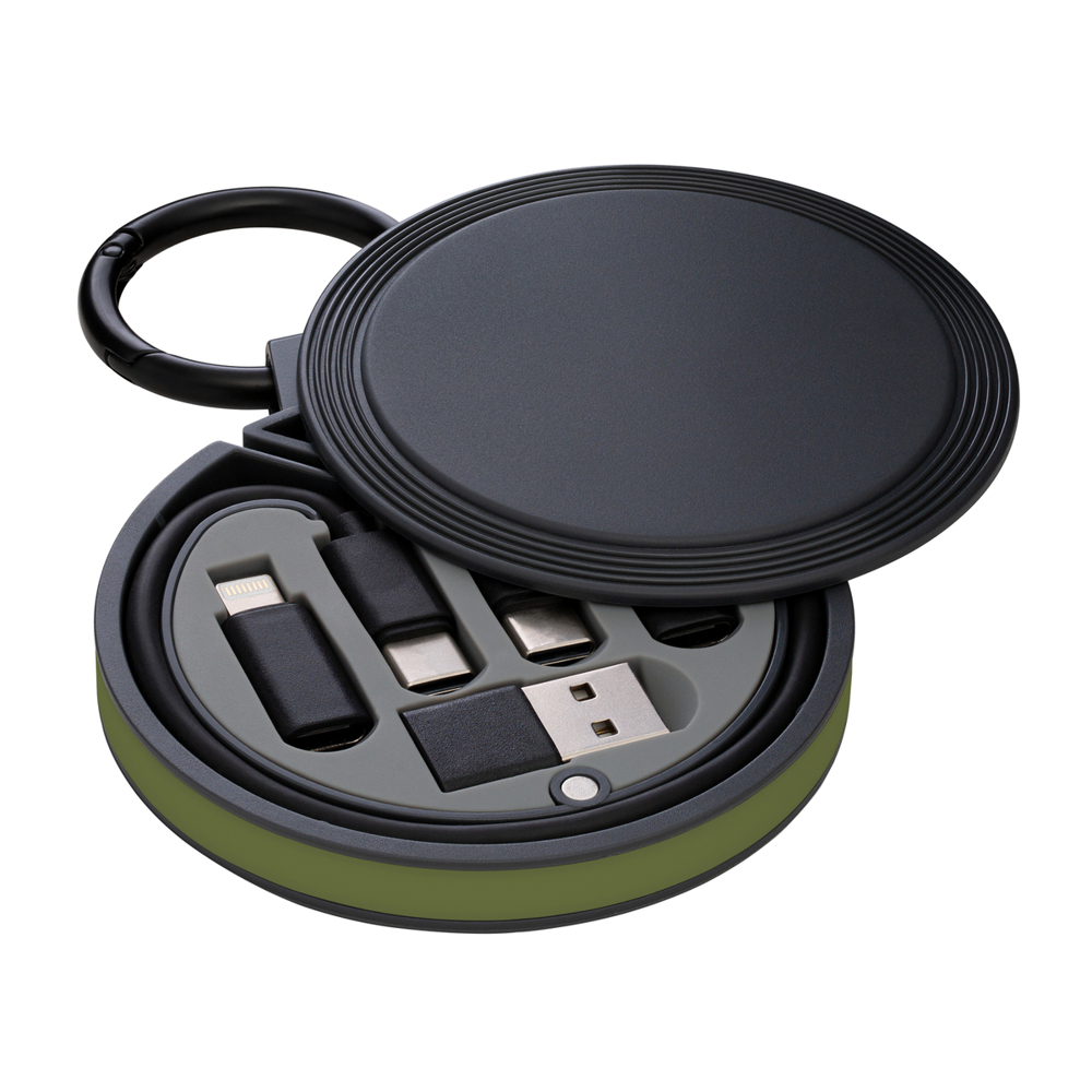 6-in-1 Ladekabel REEVES-myCONVERTICS - dunkelgrün, schwarz