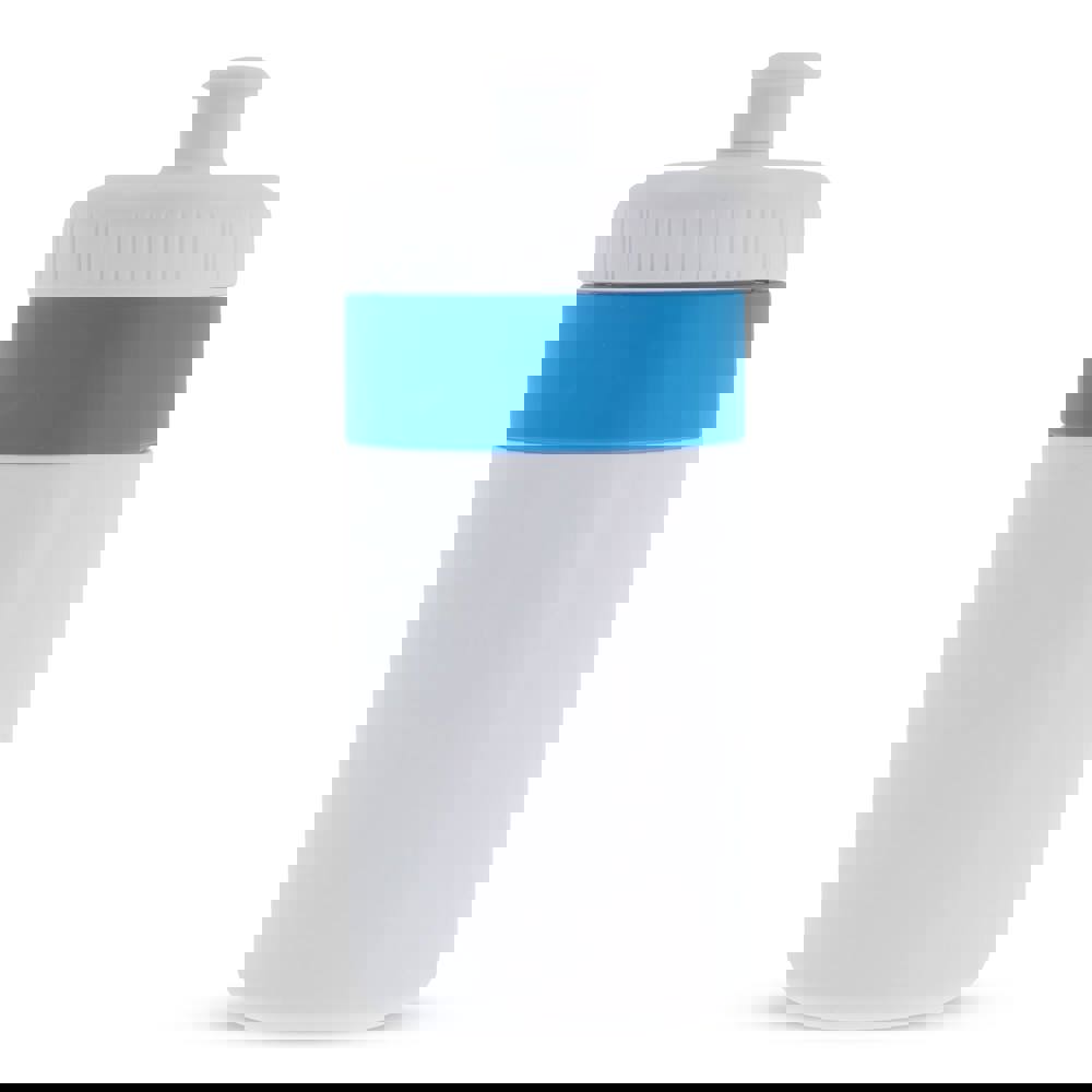 Sportflasche mit Rand 500ml - Weiss / Hellblau