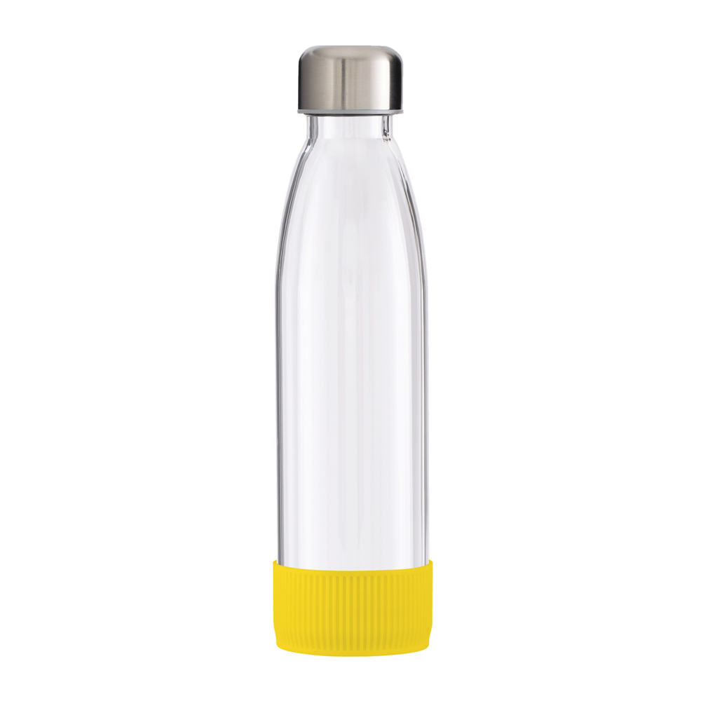 Trinkflasche GLASS - gelb, silber, transparent