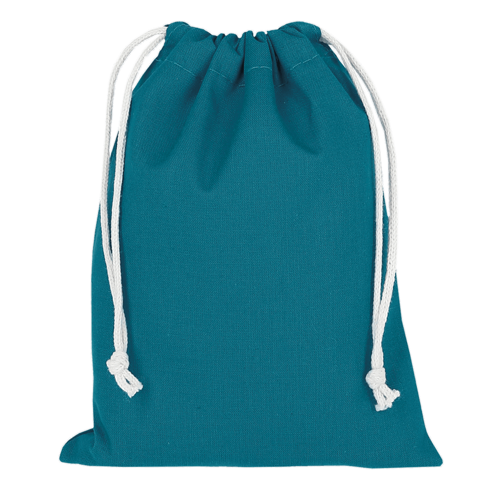 Baumwoll-Zuziehbeutel, OEKO-TEX®, 15 x 20 cm, ca. 140 g/m² - petrol