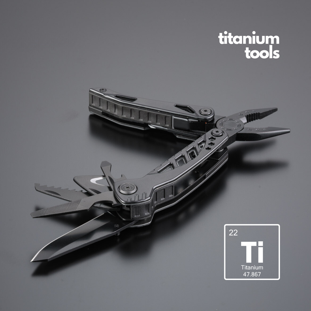 Optima stahl-multitool mit titanbeschichtung - grau
