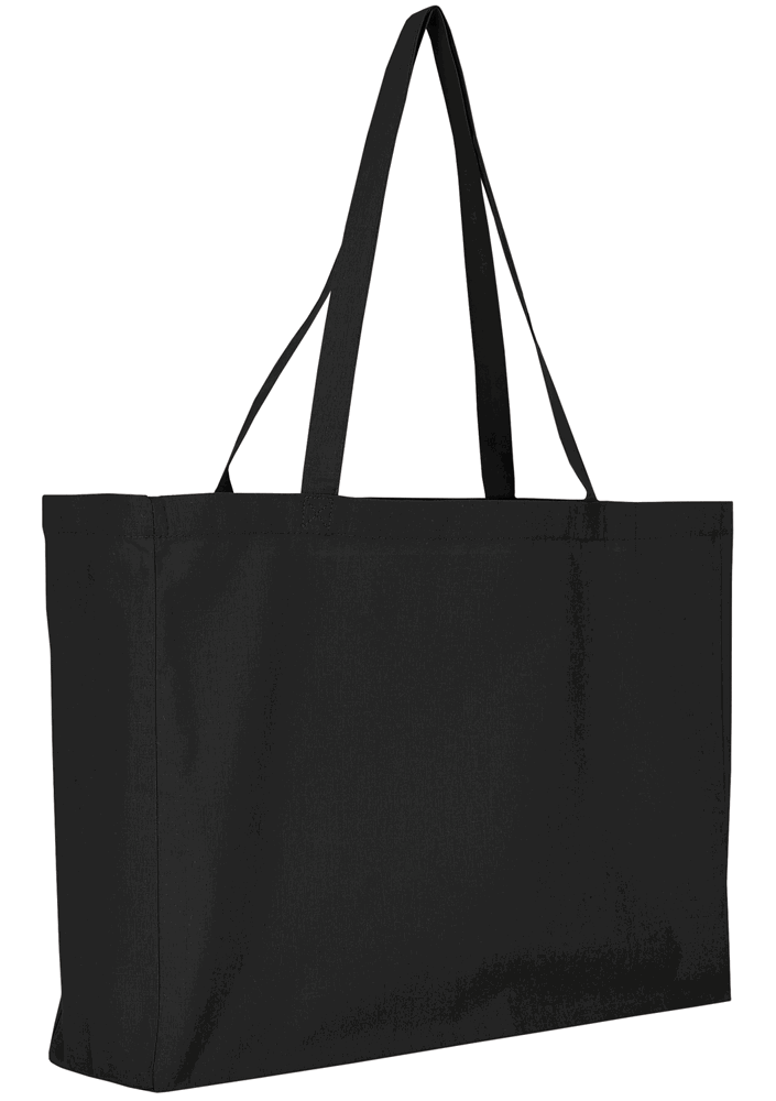 Baumwoll - Shopper, OEKO-TEX®,  ca. 140 g/m² - Schwarz
