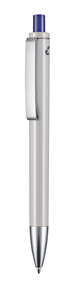 Kugelschreiber EXOS RECYCLED - grau recycled/ozean-blau TR/FR