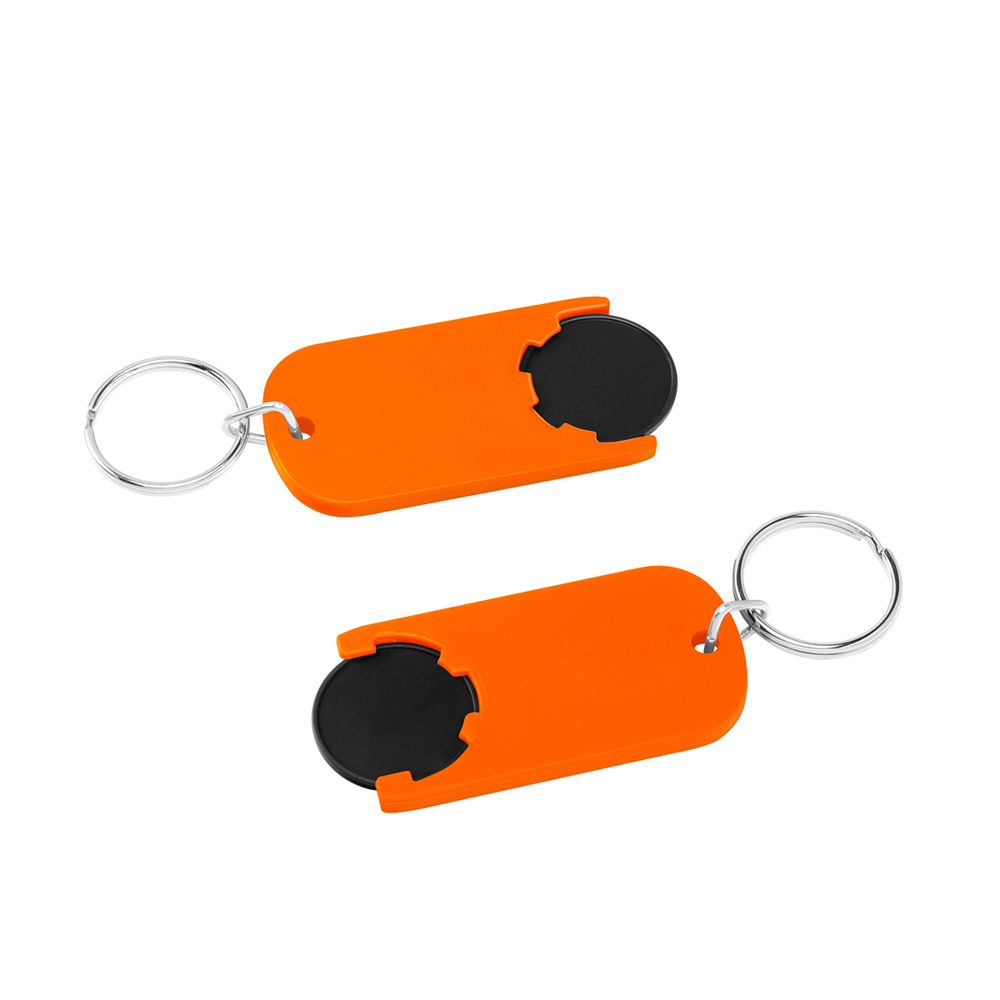 Chiphalter mit 1€-Chip "Alpha" - schwarz/orange