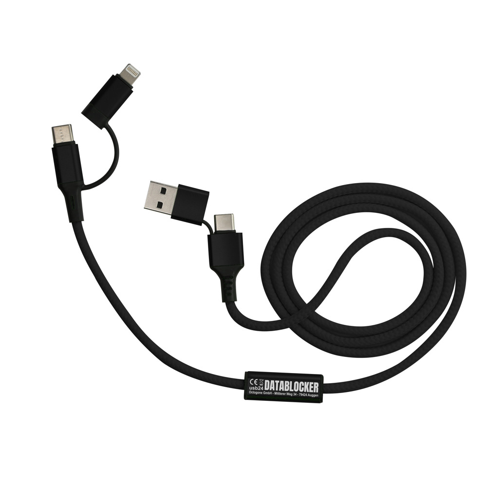 Datablocker XXL TEX-cable Ladekabel Fastcharge - schwarz