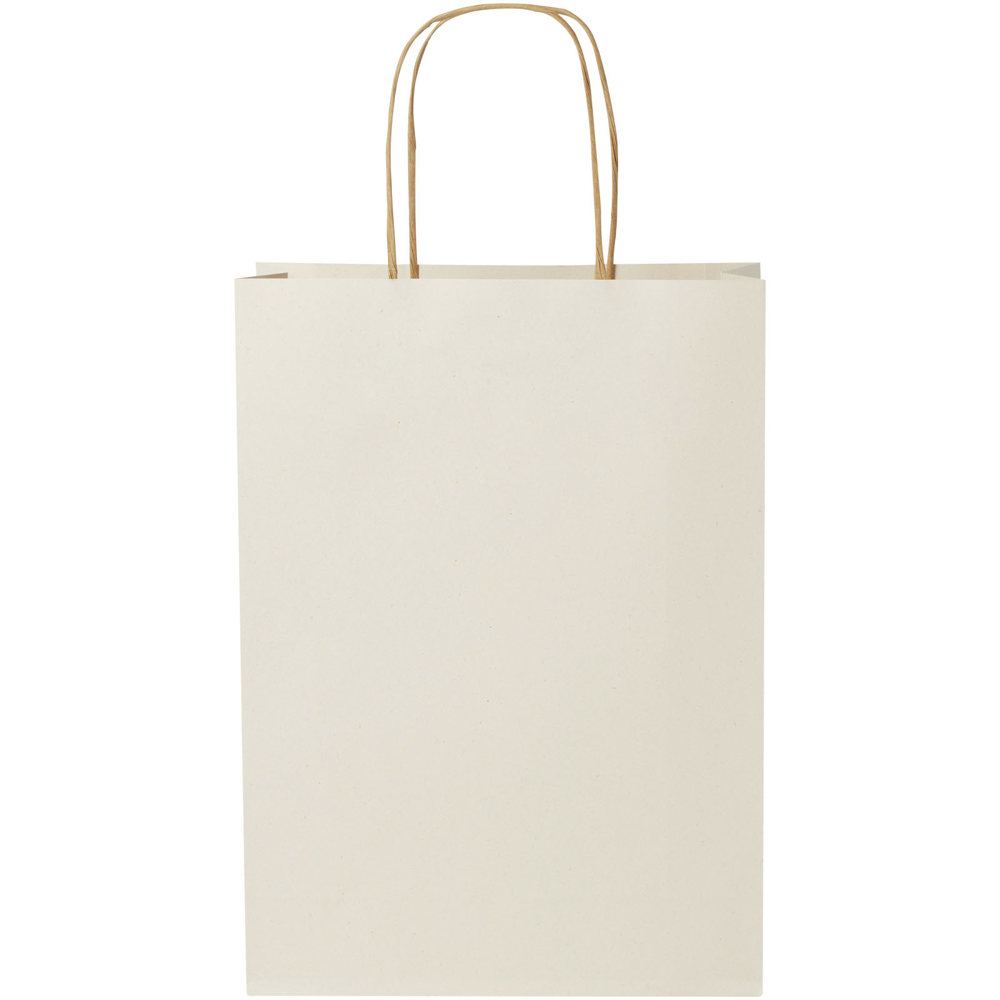 Papiertüte 150 g/m² aus landwirtschaftlichen Reststoffen mit gedrehten Griffen –  24 × 9 × 32 cm
