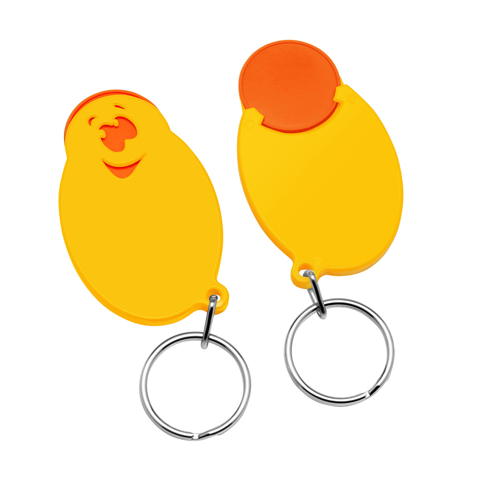 Chiphalter mit 1€-Chip "Gesicht" - orange/gelb