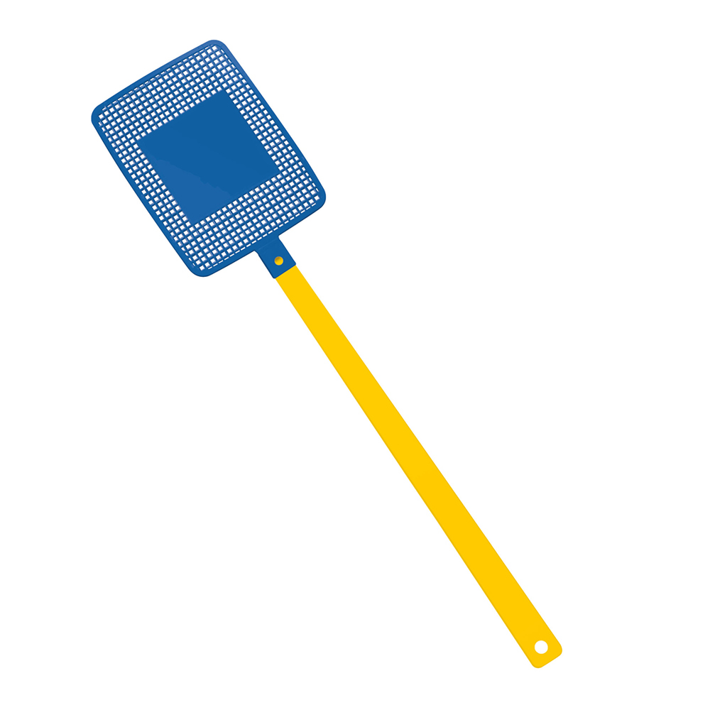 Fliegenklatsche "Rechteck" - gelb/blau