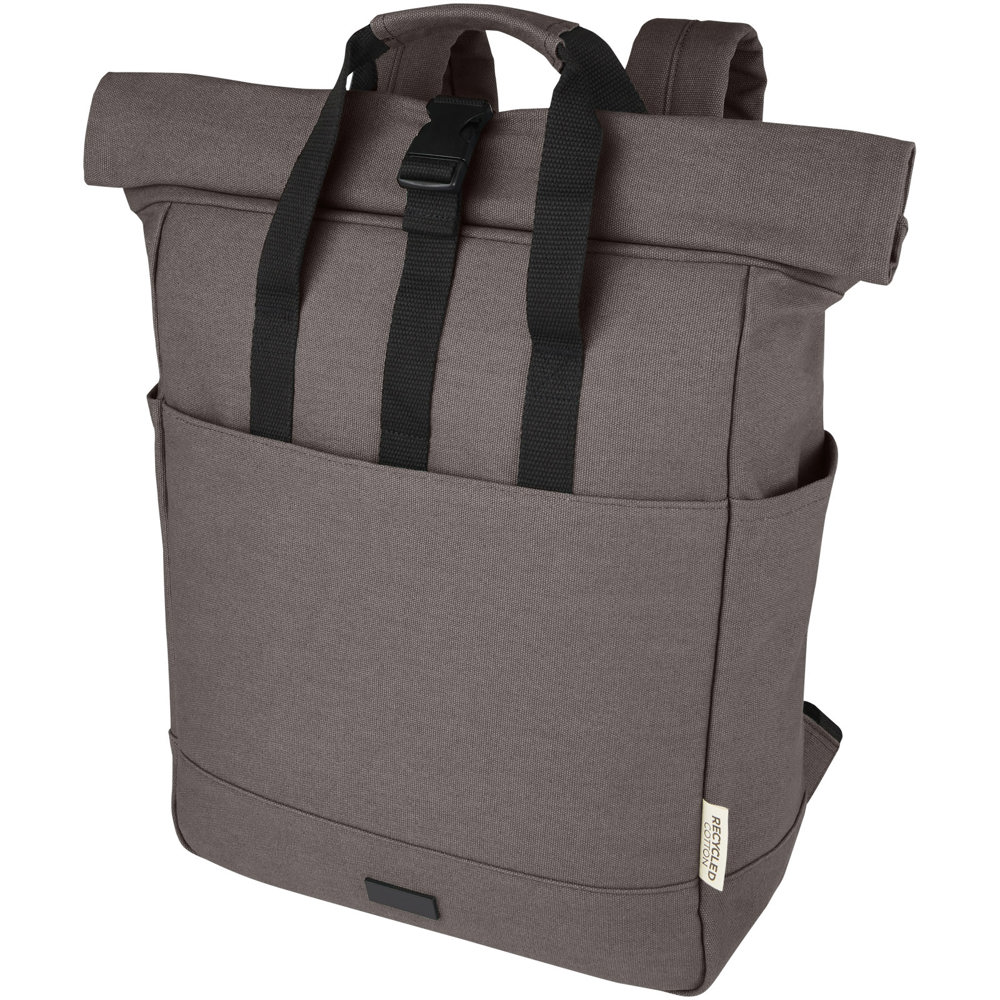 Joey 15" GRS Rolltop Laptoprucksack aus recyceltem Canvas 15 L - grau