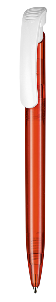 Kugelschreiber CLEAR TRANSPARENT S - feuer-rot TR/FR