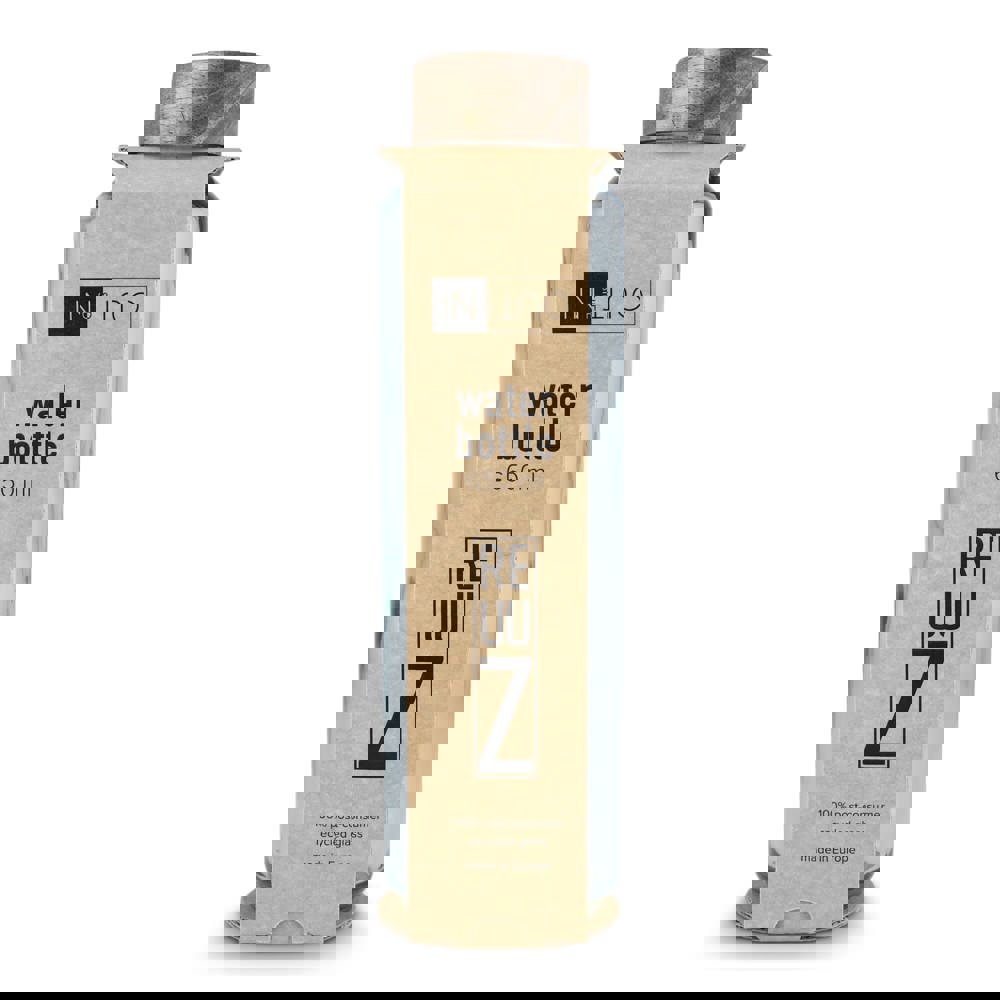 InSideOut Recycelte Glaswasserflasche ReuuZ mit Holzverschluss 650 ml