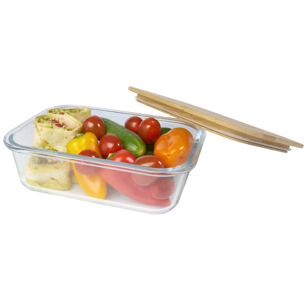 Roby 1000 ml Glas Lunchbox mit Bambusdeckel