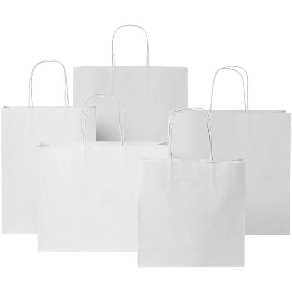 Kraftpapiertasche 120 g/m² mit gedrehten Griffen – 31 × 12 × 31 cm