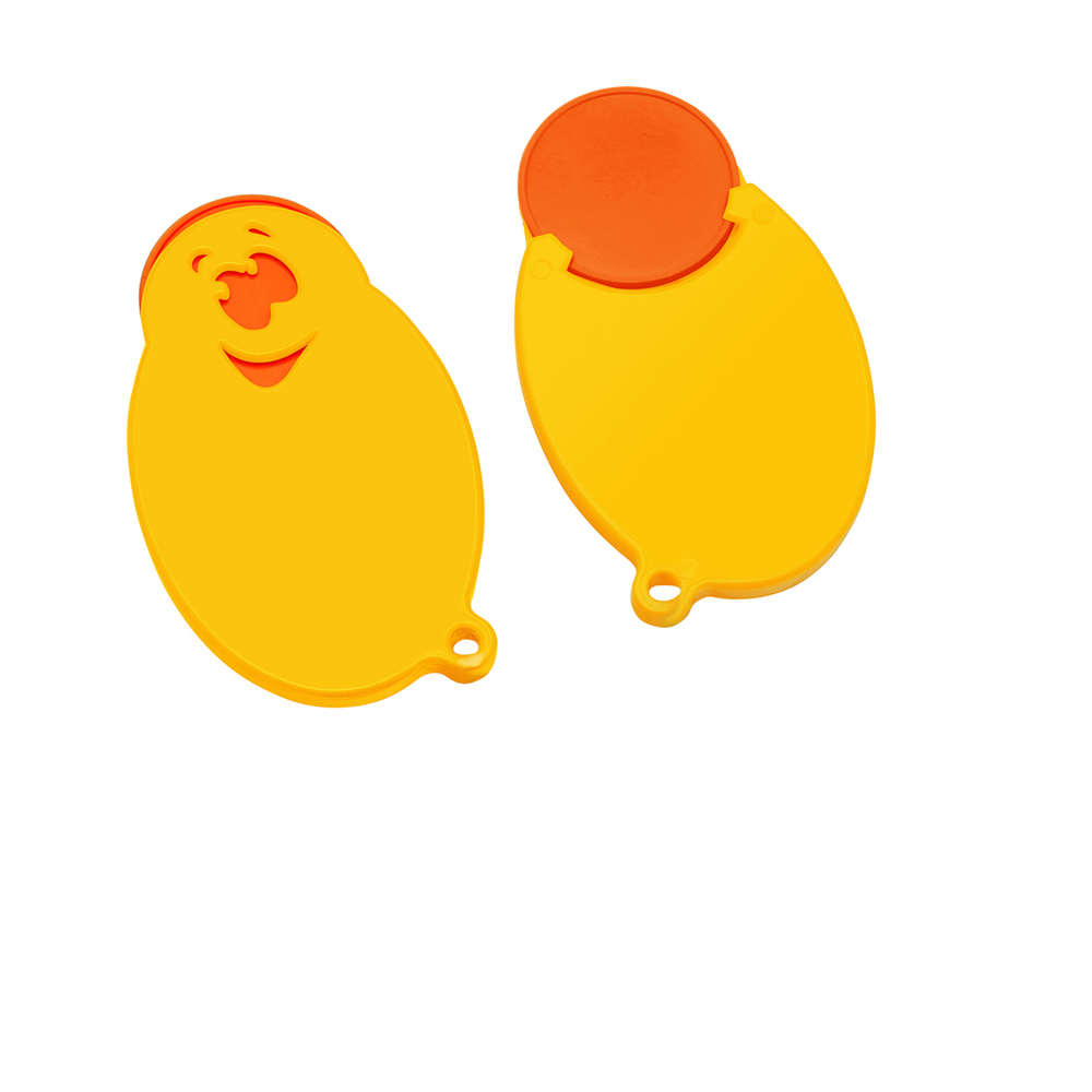 Chiphalter mit 1€-Chip "Gesicht" - orange/gelb
