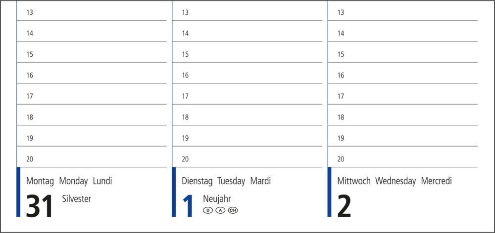 Tisch-Querkalender Compact RECYCLING, Hardcover Papier matt