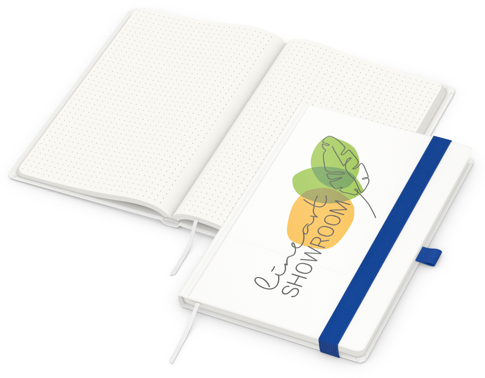 Notizbuch Match-Book RECYCLING Hardcover individuell bedruckt - mittelblau