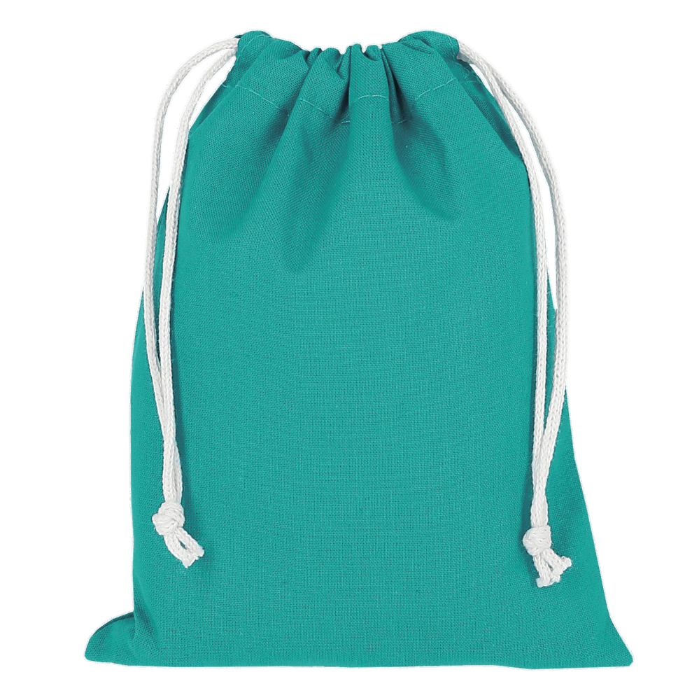 Baumwoll-Zuziehbeutel, OEKO-TEX®, 15 x 20 cm, ca. 140 g/m² - smaragd