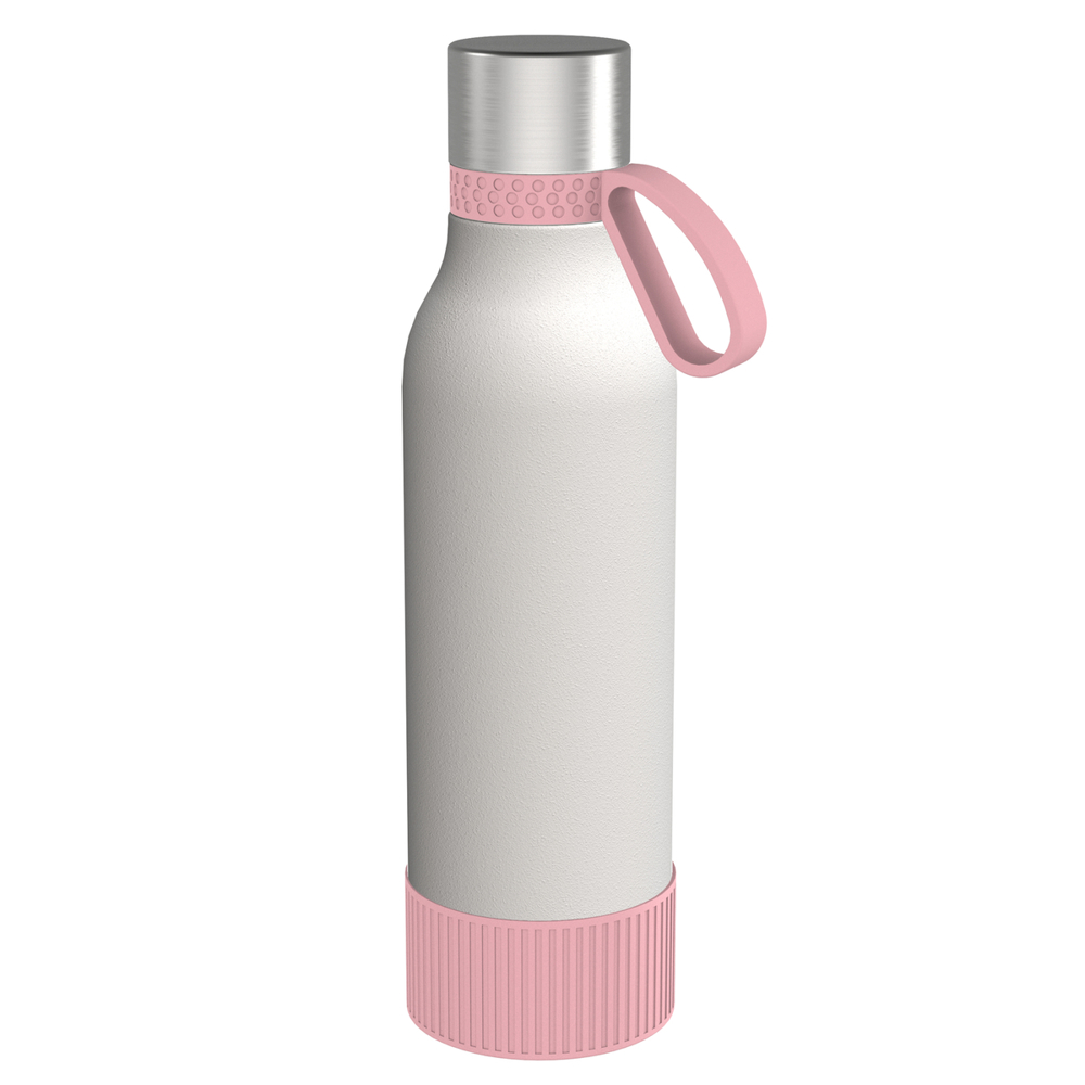 Trinkflasche RETUMBLER-myTOULON II 820 - hellmagenta, rose, silber, weiß