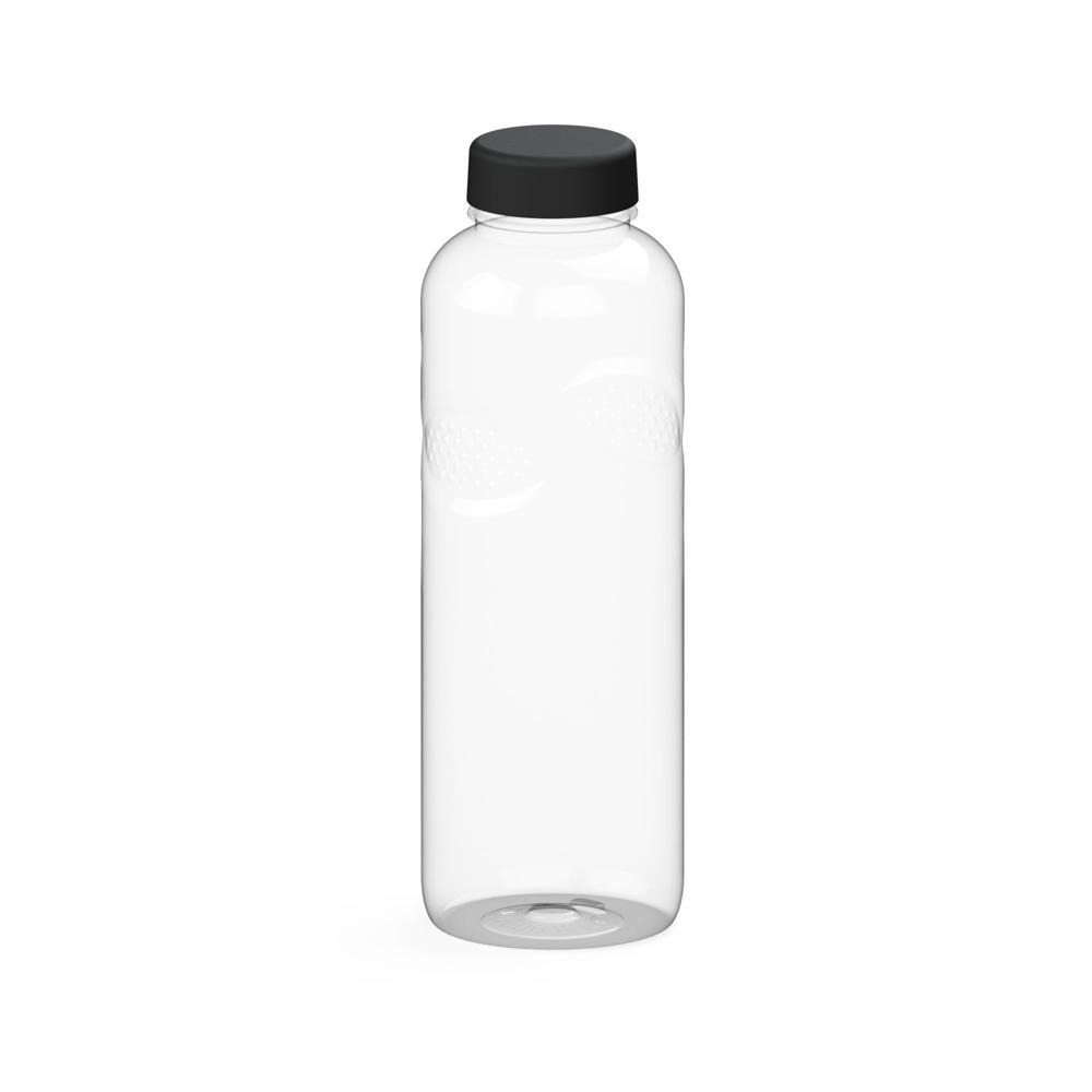 Trinkflasche Carve "Refresh", 1,0 l - Transparent/Schwarz