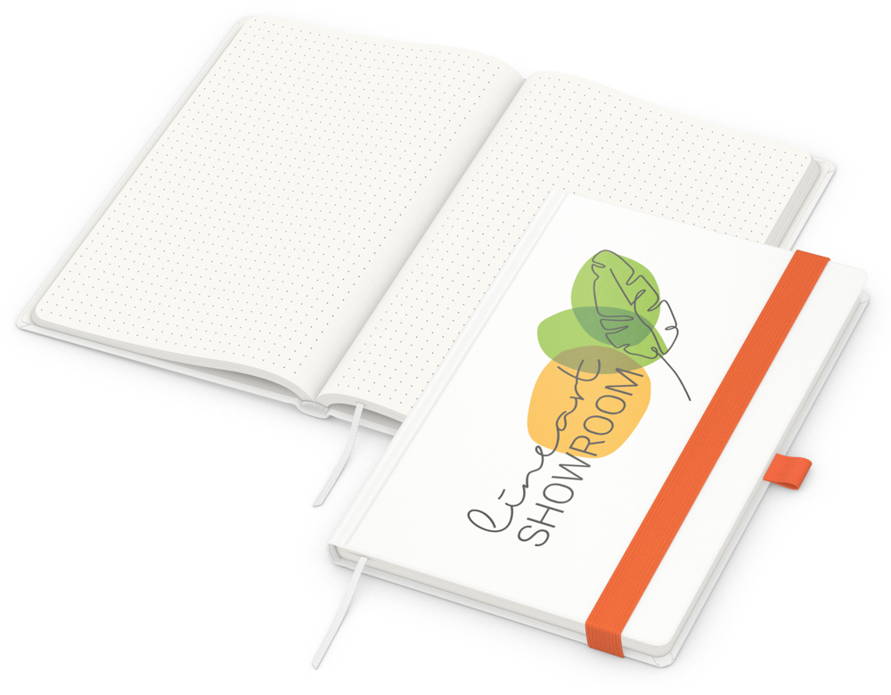 Notizbuch Match-Book RECYCLING Hardcover individuell bedruckt - orange