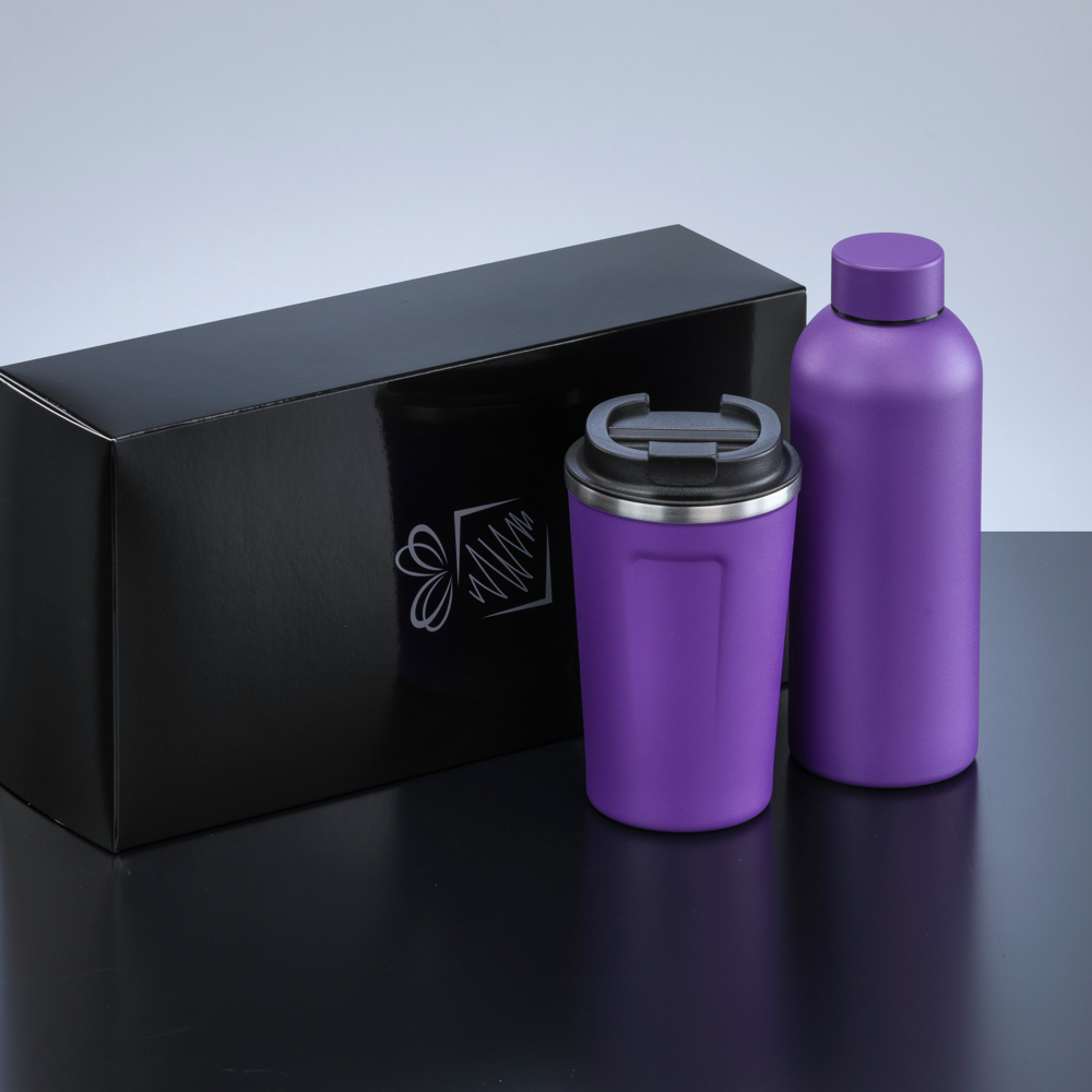 Nordic Set: Thermosflasche 500 ml & Thermobecher 350 ml - Violett