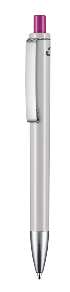 Kugelschreiber EXOS RECYCLED - grau recycled/fuchsia