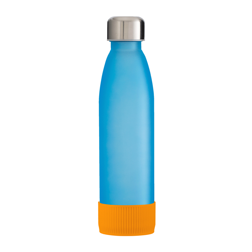 Trinkflasche GLASS - orange, silber, cyan