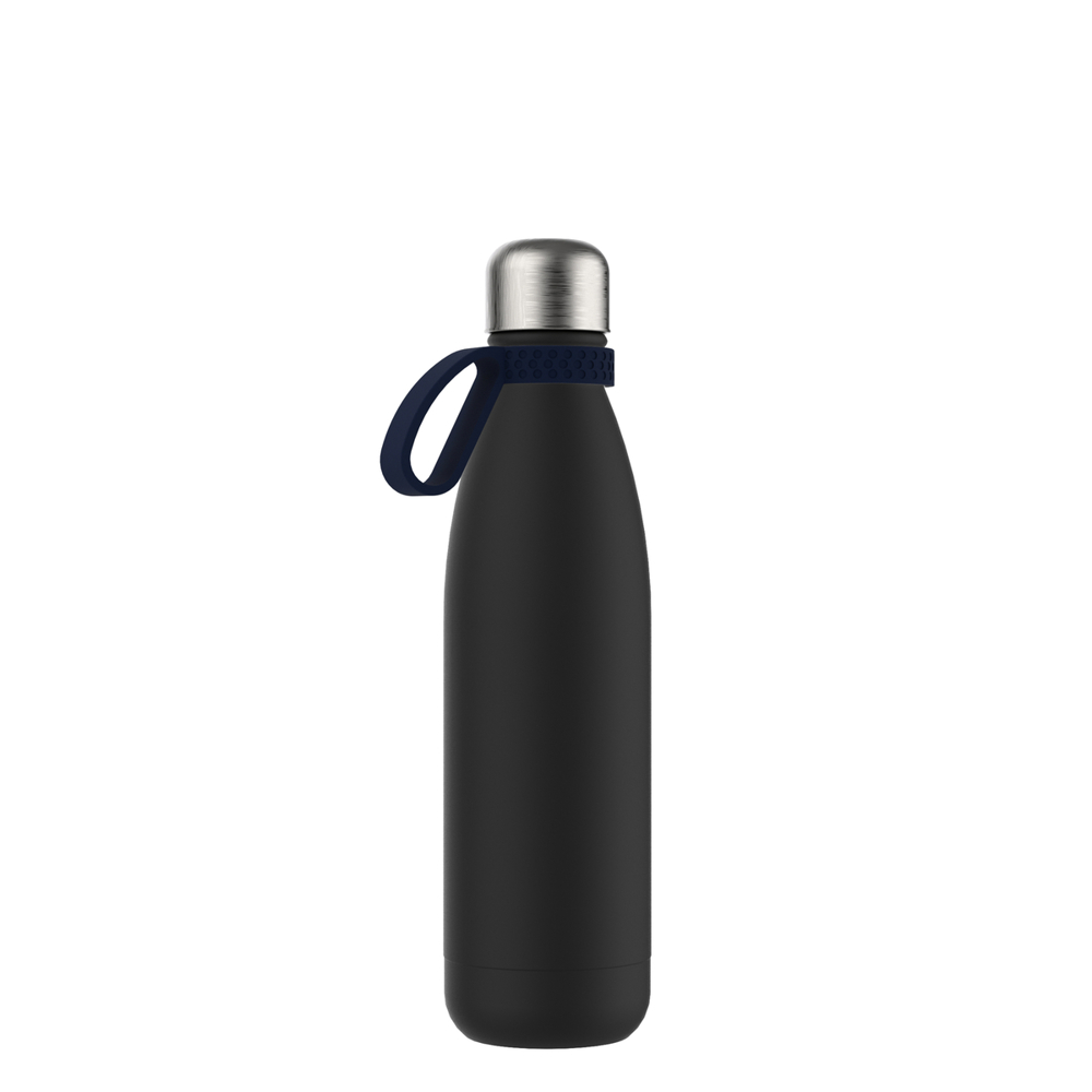 Thermotrinkflasche RETUMBLER-NIZZA - schwarz, silber, marineblau