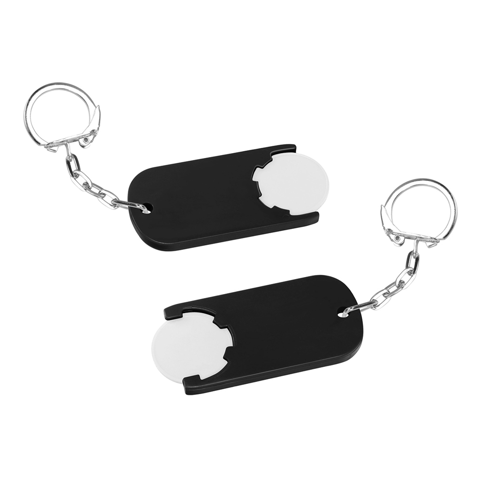 Chiphalter mit 1€-Chip "Alpha" - Weiß/Schwarz