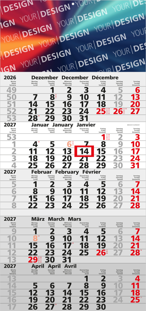 5-Monatskalender Einblatt Quintus 5