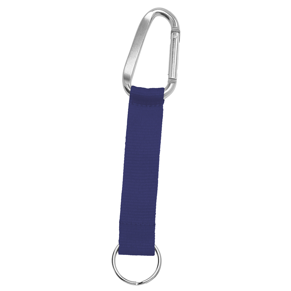 Kurz-Schlüsselband/Kurz-Lanyard "Duo" - Marineblau (ca. Pantone 281C)/silber