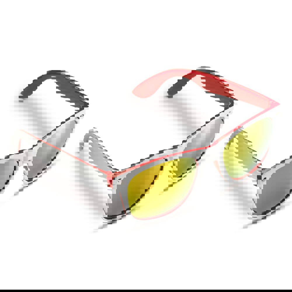 Sonnenbrille Jeffrey, zweifarbig UV400 - Weiss / Rot