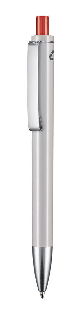 Kugelschreiber EXOS RECYCLED - grau recycled/kirsch-rot TR/FR