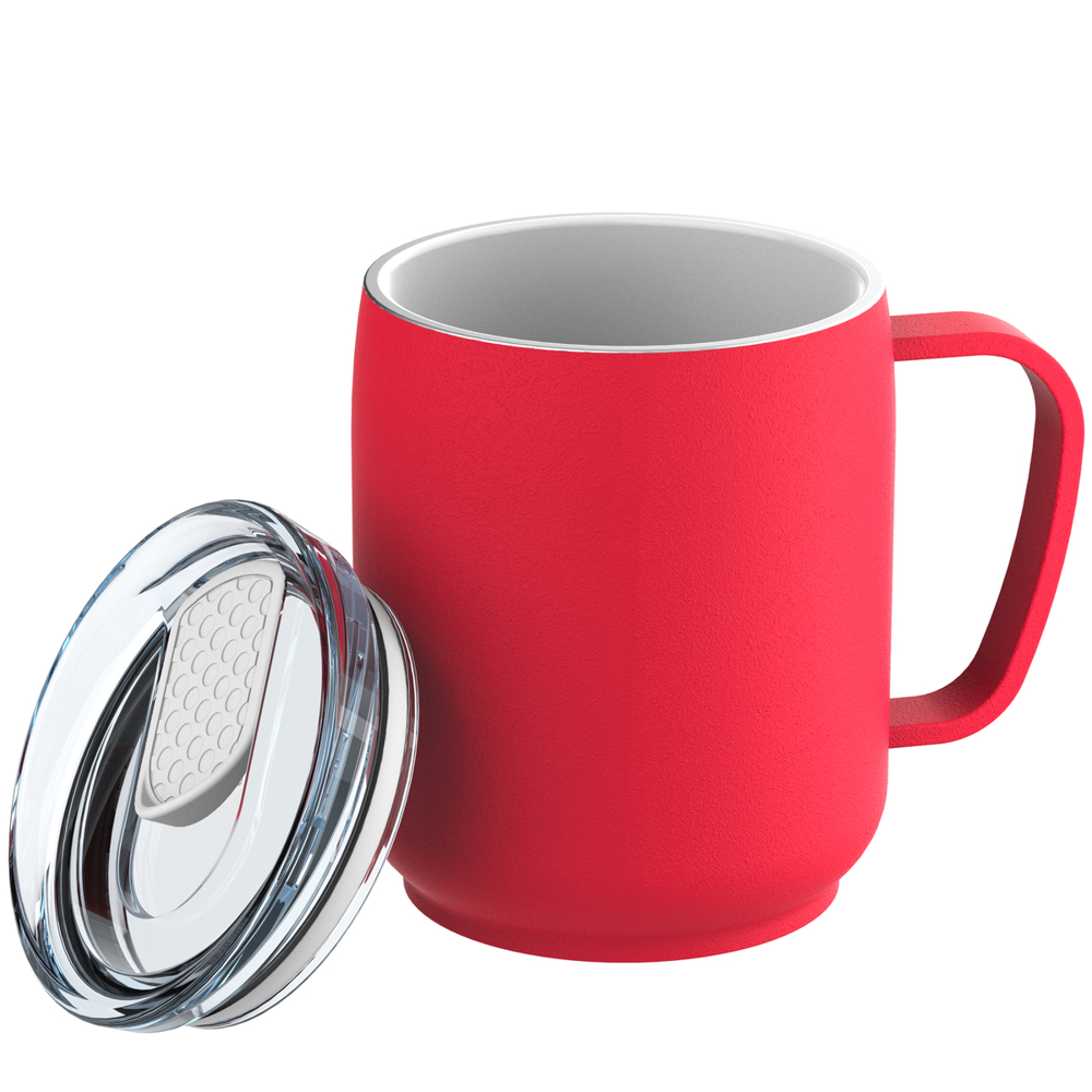 Thermobecher RETUMBLER-myNIZZA CERAMIC - weiß, rot, transparent