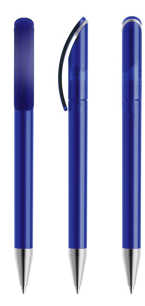 Prodir DS3TFS Frosted with Satin Metal Nose-Cone - Klassikblau gefrostet